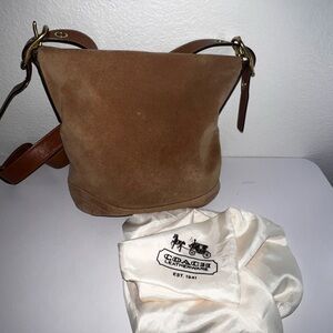 Coach Tan Suede Shoulder Bag
